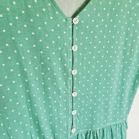 Matilda Jane Dream Chasers Free To Be Top Floral Green Polka Dot Womens L Button - Picture 3 of 9